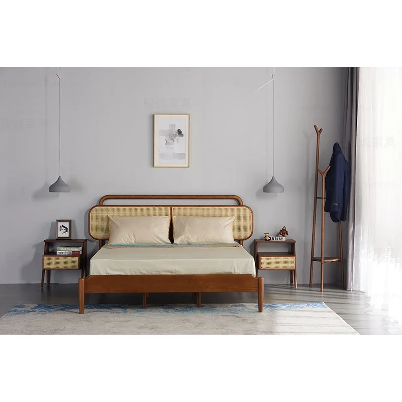 Bedroom Solid Wood Bed Frame Modern Furniture Double Wooden Woven Rattan Cane Beds
Bedroom Solid Wood Bed Frame Modern Furniture Double Wooden Woven Rattan Cane Beds