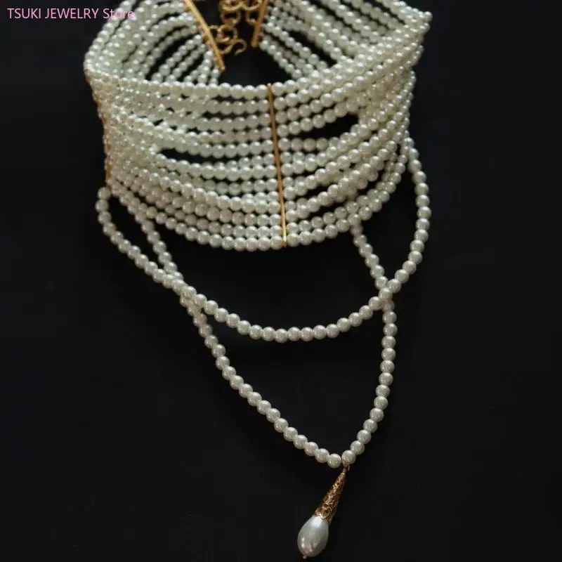 62KE Practical Gold Tone Necklace With Layers of Pearls and Tassels Designs
62KE Practical Gold Tone Necklace With Layers of Pearls and Tassels Designs