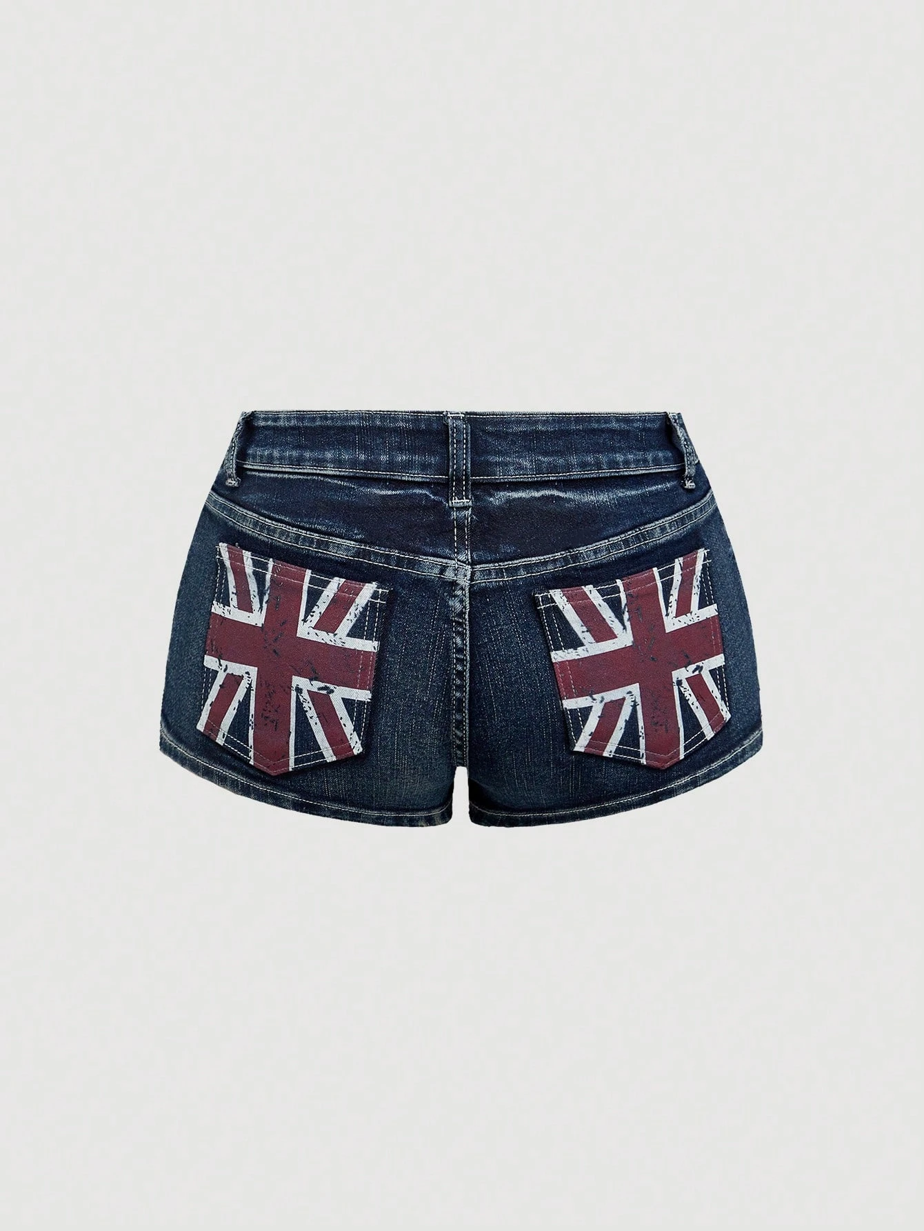 Women's Streetwear Denim Shorts Dark Wash UK Flag Embellished Pocket Detail Low Waist Slim Fit Hot Pants 2026
Women's Streetwear Denim Shorts Dark Wash UK Flag Embellished Pocket Detail Low Waist Slim Fit Hot Pants 2026