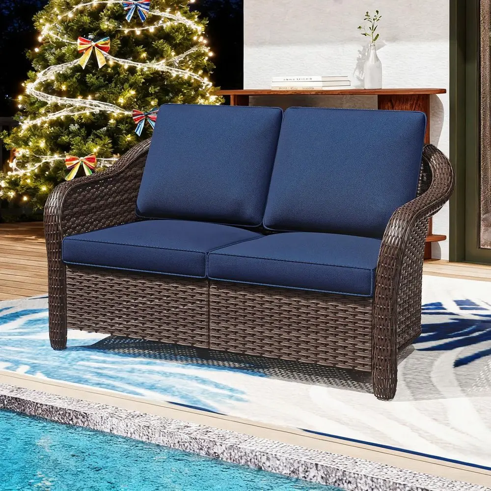 Outdoor Loveseat Wicker 2seat Sofa with Removable Cushions, Conversation Patio Furniture, PE Rattan Couch, Steel Frame Couch wi
Outdoor Loveseat Wicker 2seat Sofa with Removable Cushions, Conversation Patio Furniture, PE Rattan Couch, Steel Frame Couch wi