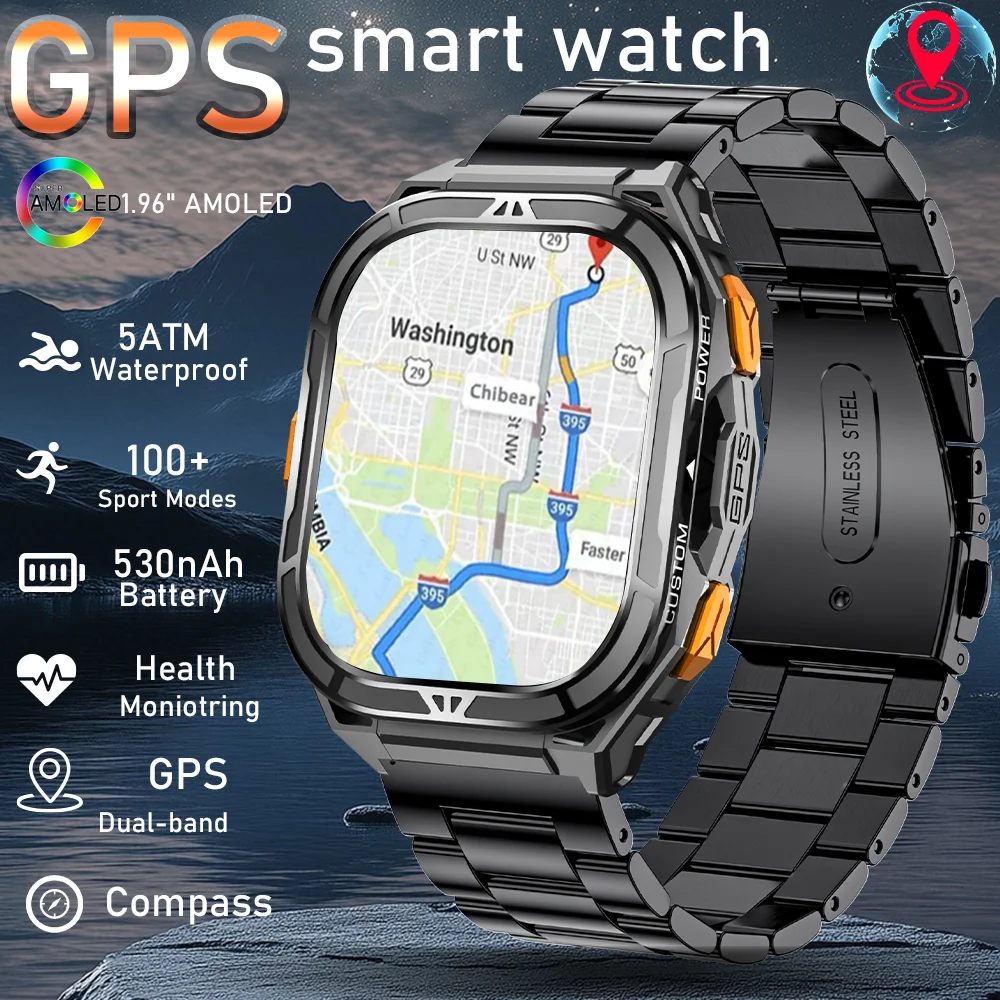 Новые двухдиапазонные GPS спортивные умные часы для мужчин 1,96-дюймовый AMOLED-компас 5ATM водонепроницаемые часы для мониторинга здоровья уличные военные умные часы
Новые двухдиапазонные GPS спортивные умные часы для мужчин 1,96-дюймовый AMOLED-компас 5ATM водонепроницаемые часы для мониторинга здоровья уличные военные умные часы