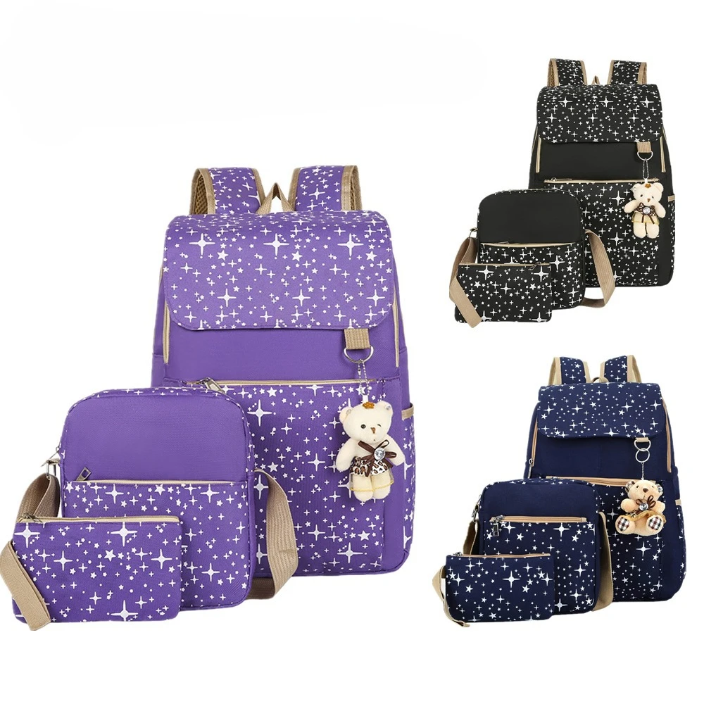 School Backpack Set for Girls Crossbody Bag Pencil Case Purse Bag with Bear Pendant Cute School Bag Bookbag Tote for Teen Girls
School Backpack Set for Girls Crossbody Bag Pencil Case Purse Bag with Bear Pendant Cute School Bag Bookbag Tote for Teen Girls