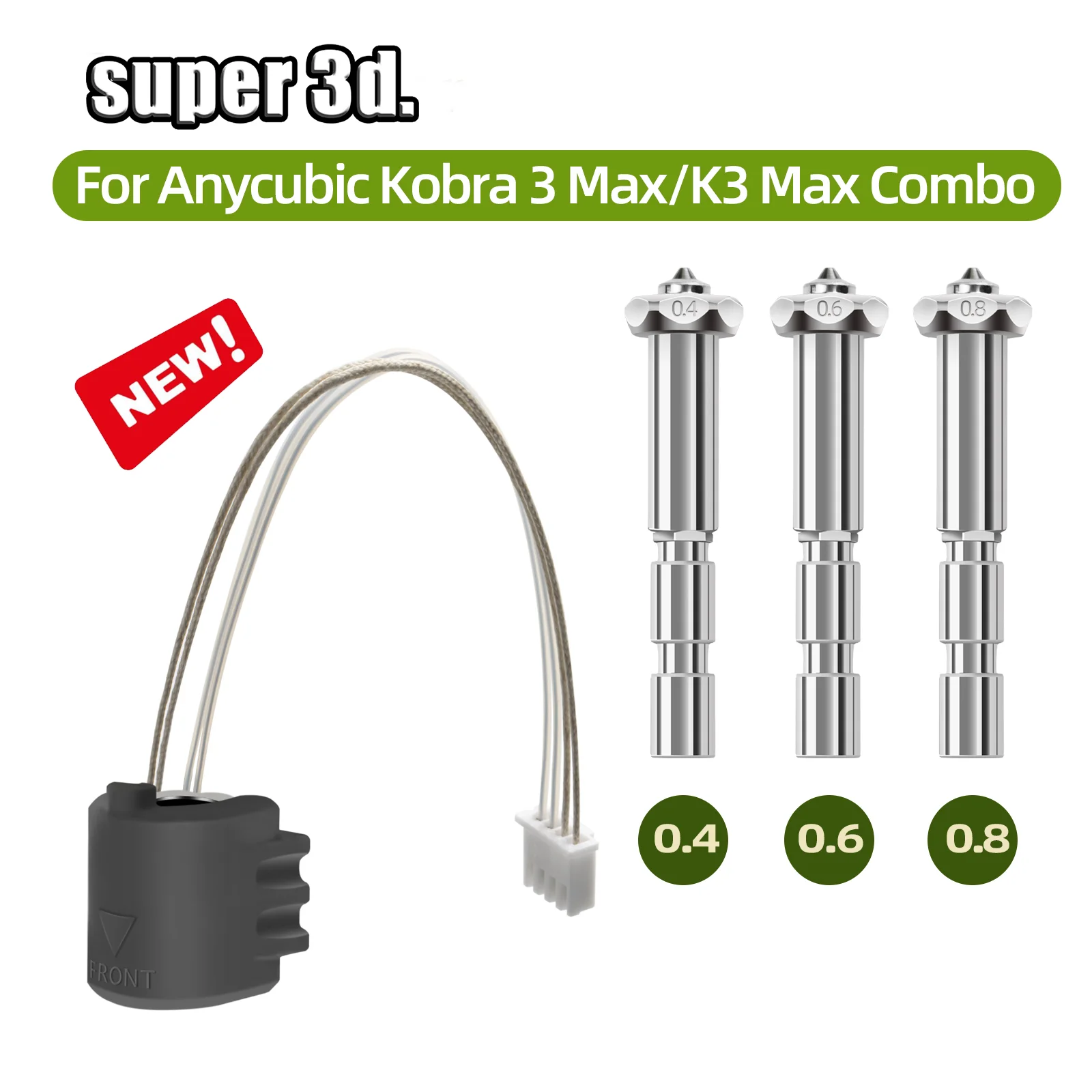 Для комбинированных сопел Anycubic Kobra 3 Max в сборе с соплою из закаленной стали 0,4 мм, аксессуары для 3D-принтеров Anycubic
Для комбинированных сопел Anycubic Kobra 3 Max в сборе с соплою из закаленной стали 0,4 мм, аксессуары для 3D-принтеров Anycubic