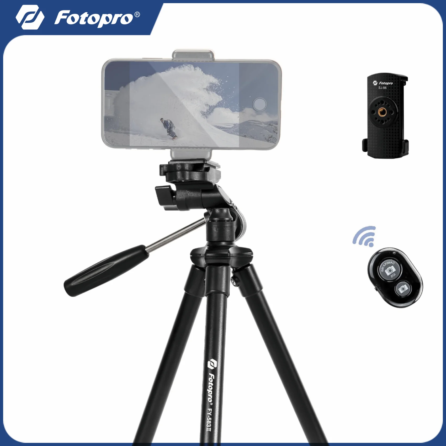 Fotopro Lightweight Phone Tripod 106CM Camera Tripod Stand with Bag Phone Mount Travel Tripod for Camera iPhone FY583
Fotopro Lightweight Phone Tripod 106CM Camera Tripod Stand with Bag Phone Mount Travel Tripod for Camera iPhone FY583