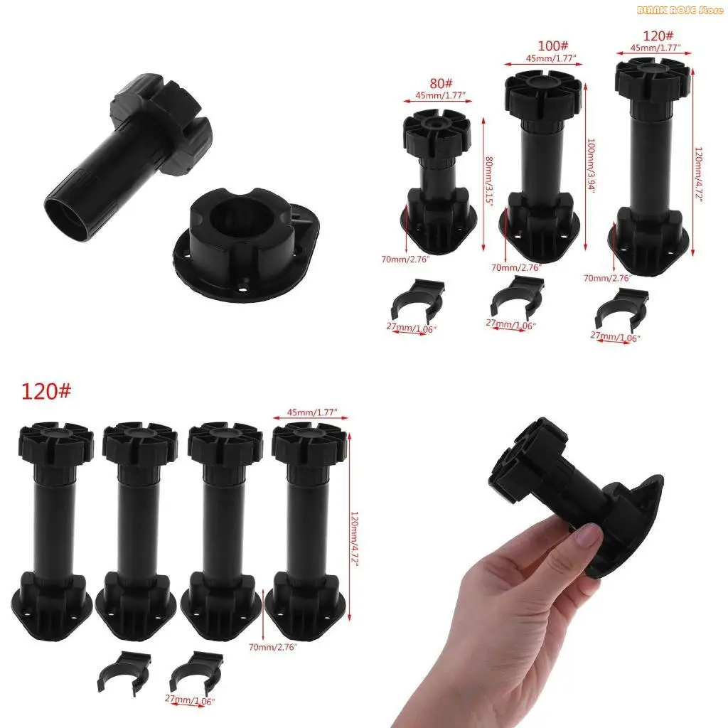 LILIDONG 4pcs Adjustable Height Cupboard Foot Cabinet Leg For Kitchen Bathroom 80mm(to 100mm), 100mm(to 120mm), 120mm(to 150mm)
LILIDONG 4pcs Adjustable Height Cupboard Foot Cabinet Leg For Kitchen Bathroom 80mm(to 100mm), 100mm(to 120mm), 120mm(to 150mm)
