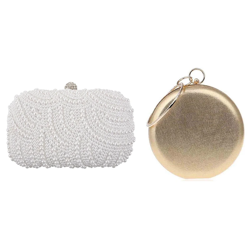 Fashion Clutch Bag Beaded Party Bridal Handbag Wedding Evening Purse & Round Shaped Women Evening Bags Gold
Fashion Clutch Bag Beaded Party Bridal Handbag Wedding Evening Purse & Round Shaped Women Evening Bags Gold