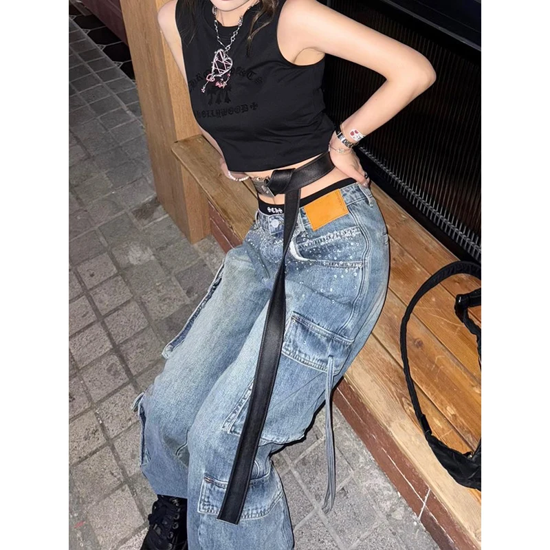 Винтажные синие джинсы Y2k, осень 202, Harajuku, мешковатые джинсовые брюки 90-х годов, уличная одежда с несколькими карманами, брюки 2000-х годов, одежда оверсайз
Винтажные синие джинсы Y2k, осень 202, Harajuku, мешковатые джинсовые брюки 90-х годов, уличная одежда с несколькими карманами, брюки 2000-х годов, одежда оверсайз