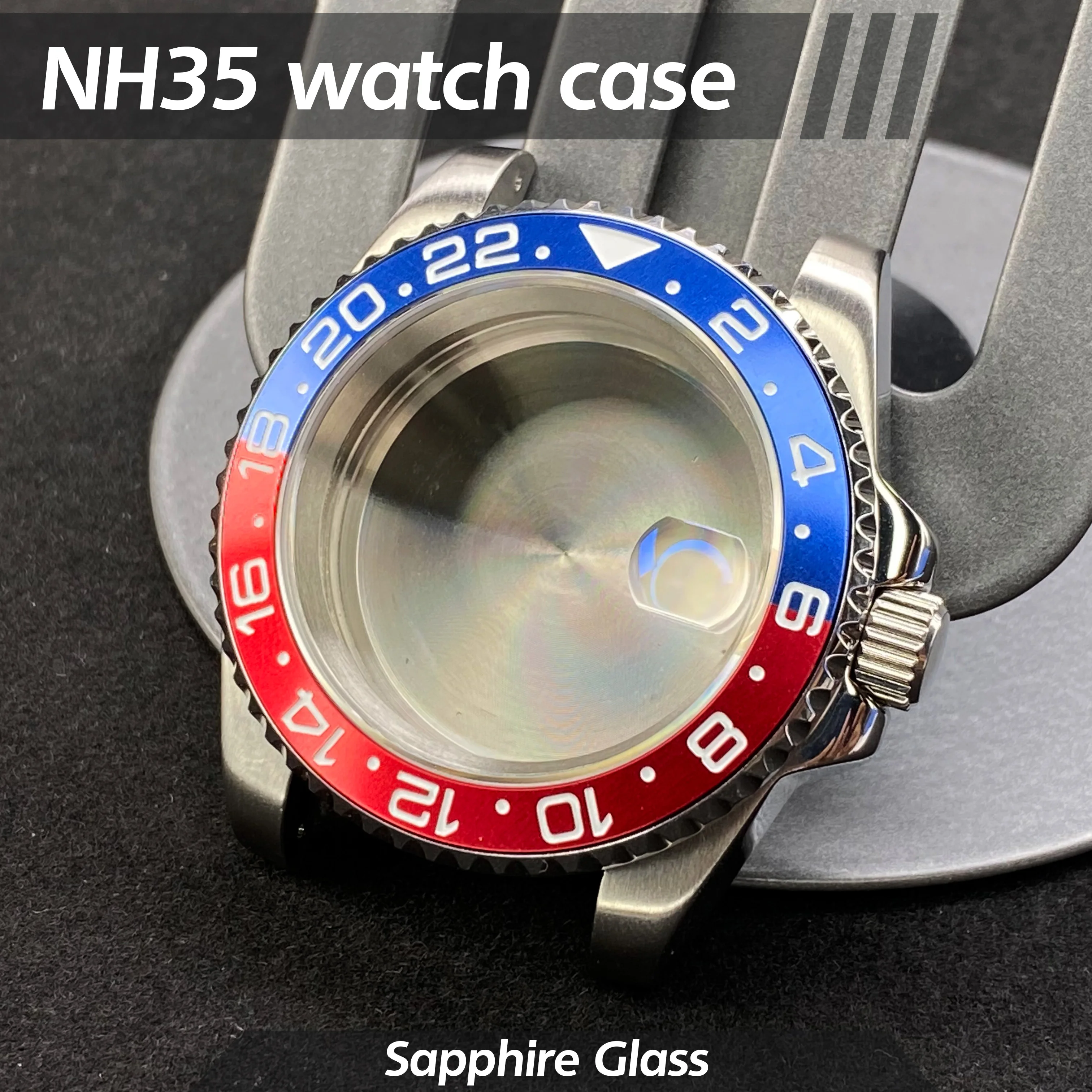 40mm case NH35 Diver SUB/GMT Sapphire glass magnifier stainless steel suitable for NH34 36 movement Watch parts steel strap
40mm case NH35 Diver SUB/GMT Sapphire glass magnifier stainless steel suitable for NH34 36 movement Watch parts steel strap