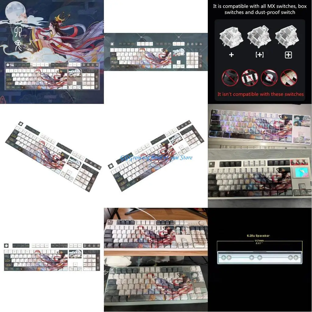 H9EB 108 Keycap Set with Unique Chinese Designing Keycaps Original Profile 5 Side Heat Sublimated for Gamers and Office Use
H9EB 108 Keycap Set with Unique Chinese Designing Keycaps Original Profile 5 Side Heat Sublimated for Gamers and Office Use