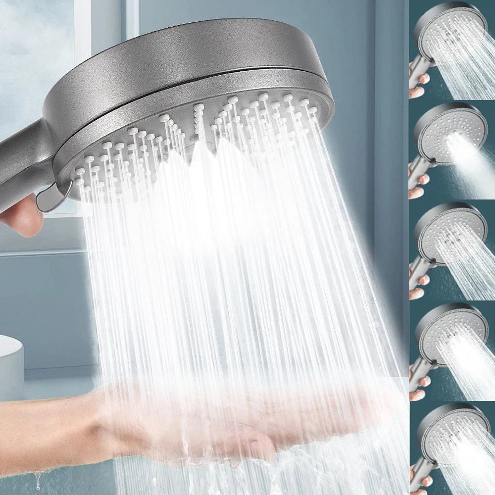 125MM Big Panel Supercharge Shower Head 5 Modes High Pressure Large Flow Spray Eco Rainfall Shower Faucet Bathroom Accessories
125MM Big Panel Supercharge Shower Head 5 Modes High Pressure Large Flow Spray Eco Rainfall Shower Faucet Bathroom Accessories