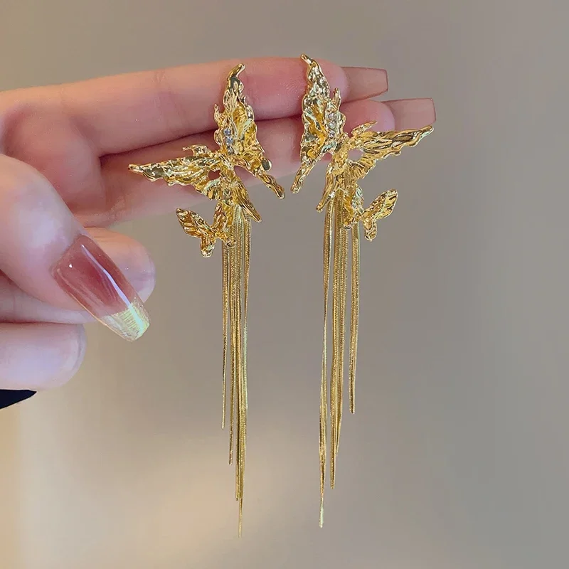 Chinese Double Butterfly Earrings, Guofeng Step Fringed Stud, Retro Cold Wind, New, Advanced
Chinese Double Butterfly Earrings, Guofeng Step Fringed Stud, Retro Cold Wind, New, Advanced
