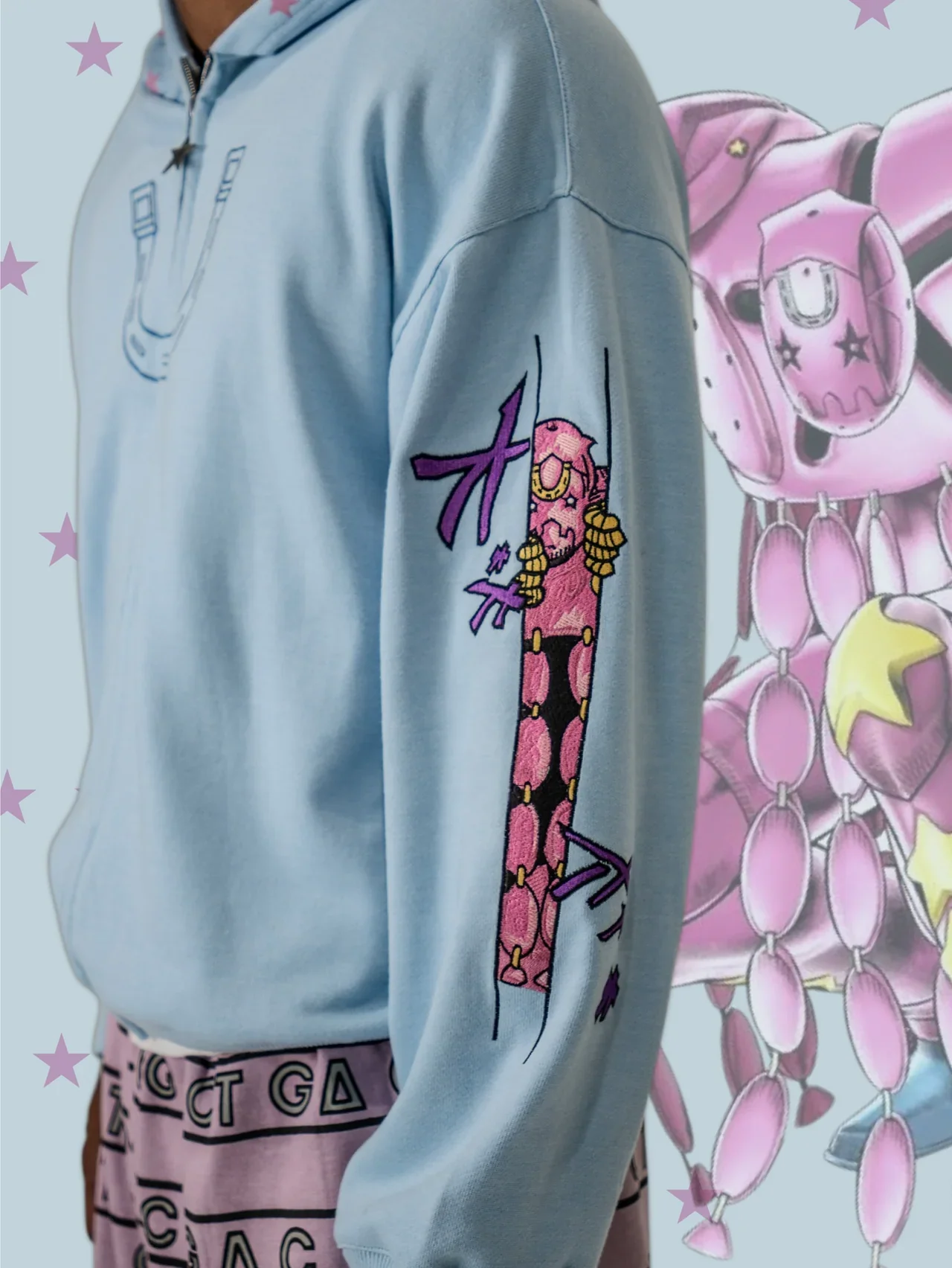 Y2K Anime JoJo Shahzad Clothing Joestar Style Zip Hoodies Men Light Blue Star Tusk Print Oversized Embroidery Couple Sweatshirt
Y2K Anime JoJo Shahzad Clothing Joestar Style Zip Hoodies Men Light Blue Star Tusk Print Oversized Embroidery Couple Sweatshirt