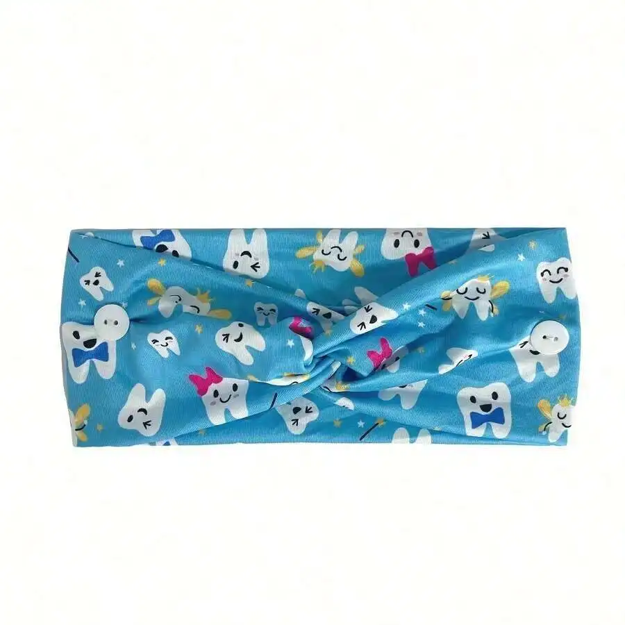 Womens Dental Teeth Print Headband - Cute Cartoon Tooth Design - Non-Slip Twist Hair Accessory For Nurses, Gym, Halloween
Womens Dental Teeth Print Headband - Cute Cartoon Tooth Design - Non-Slip Twist Hair Accessory For Nurses, Gym, Halloween
