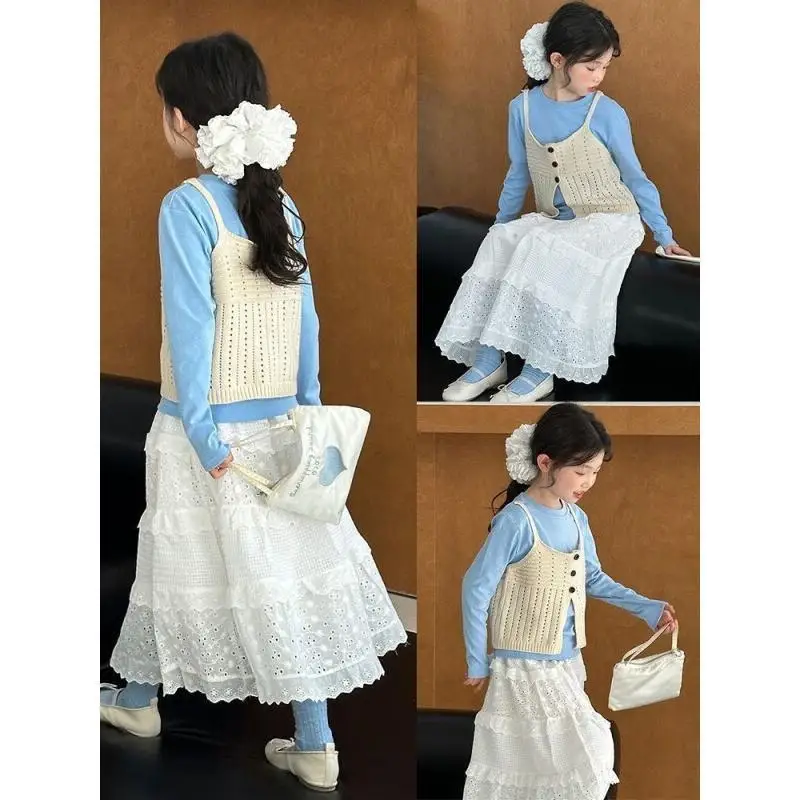 Children's Clothing New Style Girls Two Piece Set With Vest And T Shirt Cotton Girls Fall Winter 2025 Fashionable Korean Style
Children's Clothing New Style Girls Two Piece Set With Vest And T Shirt Cotton Girls Fall Winter 2025 Fashionable Korean Style