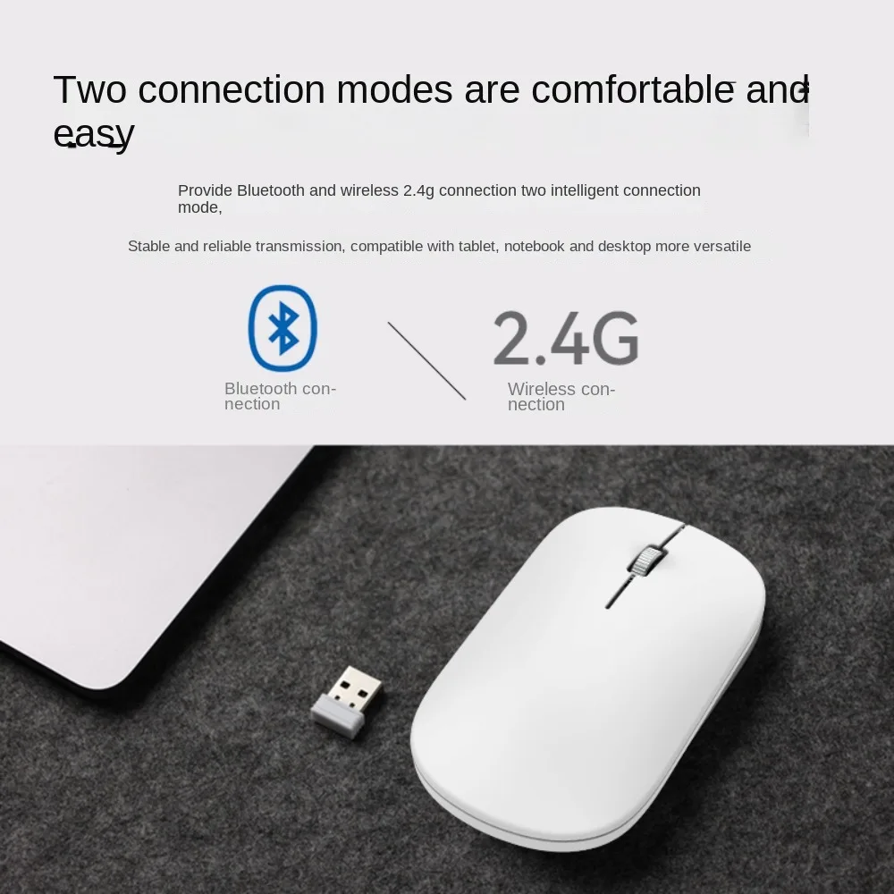 Беспроводная мышь 2,4 ГГц + BT, двухрежимная компьютерная бесшумная мышь Type-c, портативная легкая игровая мышь с Bluetooth, ПК/ноутбук 
Беспроводная мышь 2,4 ГГц + BT, двухрежимная компьютерная бесшумная мышь Type-c, портативная легкая игровая мышь с Bluetooth, ПК/ноутбук