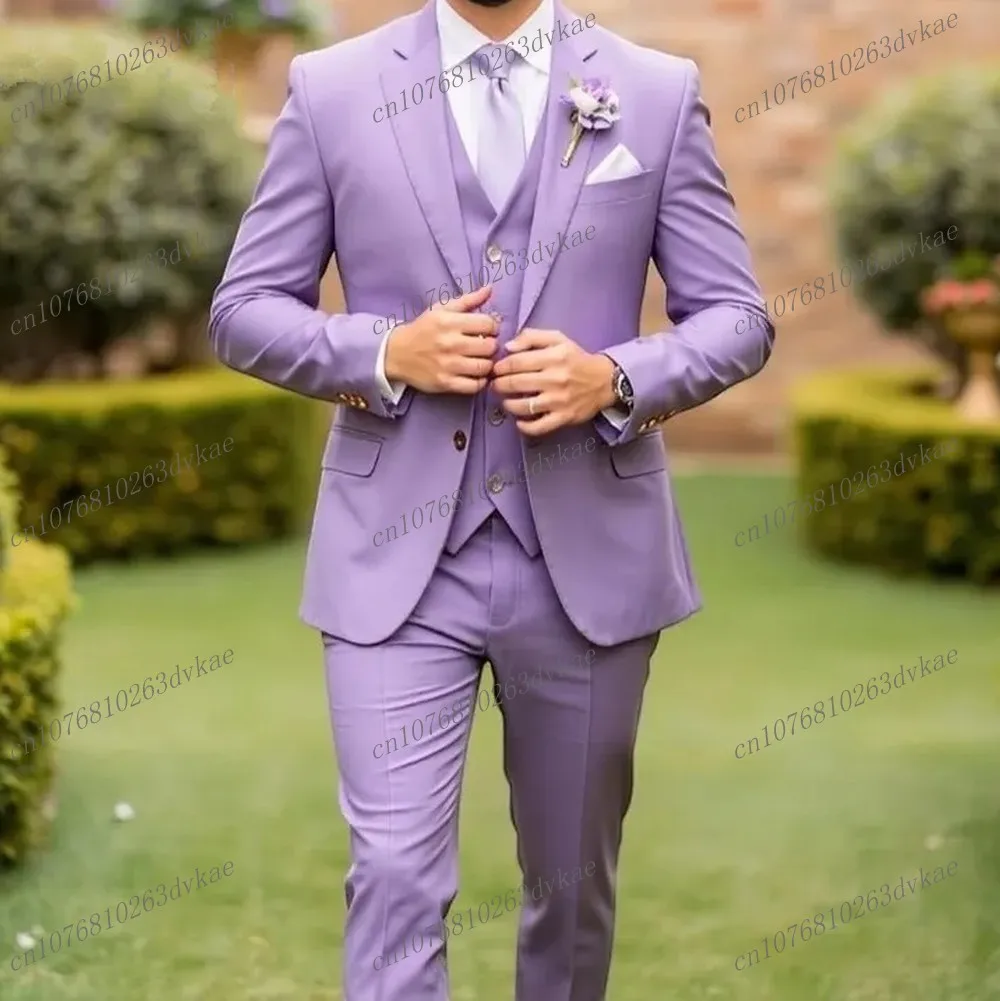 New Light Purple Formal Occasion Men Suit Groom Groomsman Wedding Party Prom Business Male Tuxedos 3 Piece Set Jacket Vest Pants
New Light Purple Formal Occasion Men Suit Groom Groomsman Wedding Party Prom Business Male Tuxedos 3 Piece Set Jacket Vest Pants