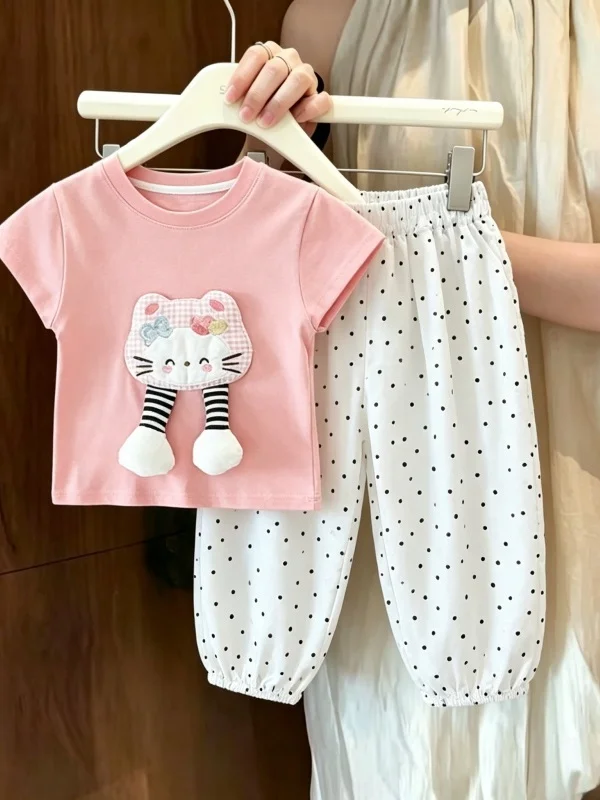Girls Summer 2026 Pattern Thin Short Sleeve Mosquito Proof T-Shirt And Pants Two-Piece Set Children's Fashion Casual Wear
Girls Summer 2026 Pattern Thin Short Sleeve Mosquito Proof T-Shirt And Pants Two-Piece Set Children's Fashion Casual Wear