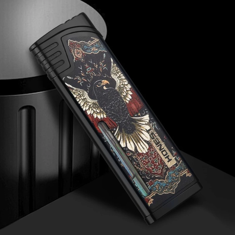 HONEST Metal Ultra Thin Inflatable Lighter Windproof Jet Blue Flame Butane Gas Torch Lighter Portable Cigar Lighter Men's Gift
HONEST Metal Ultra Thin Inflatable Lighter Windproof Jet Blue Flame Butane Gas Torch Lighter Portable Cigar Lighter Men's Gift