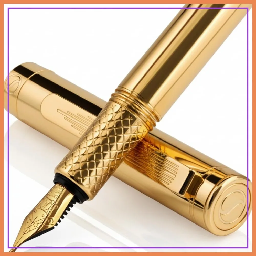 Luxury Gold Fountain Pen, Medium Nib, German Craftsmanship, Gift for Men & Women
Luxury Gold Fountain Pen, Medium Nib, German Craftsmanship, Gift for Men & Women