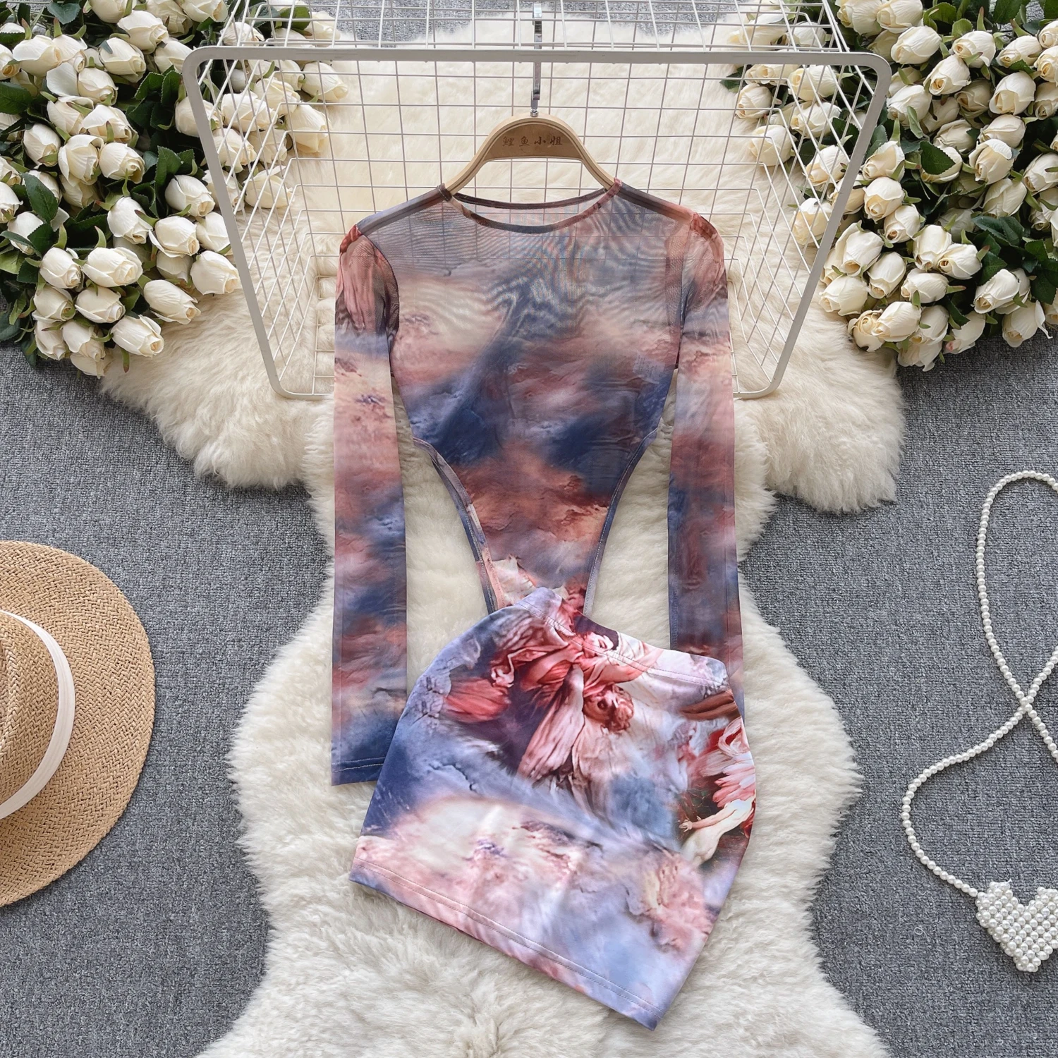 Hotsweet Mesh Vintage Long Sleeve Chic Bodysuit Jumpsuit Top Slim High Waist Pencil Short Skirt Top Sexy High Street Summer Sets
Hotsweet Mesh Vintage Long Sleeve Chic Bodysuit Jumpsuit Top Slim High Waist Pencil Short Skirt Top Sexy High Street Summer Sets