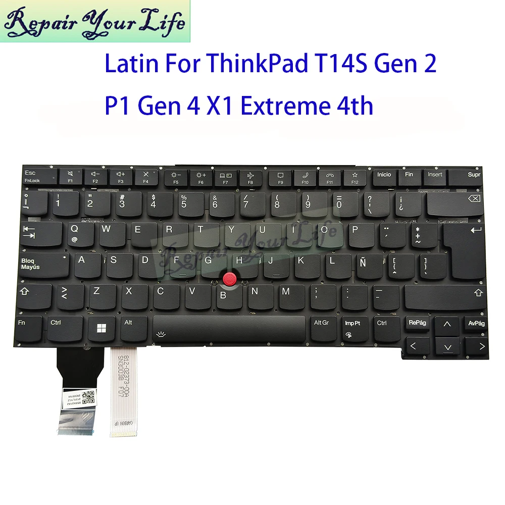 LA Latin Backlight Keyboard For Lenovo ThinkPad T14s Gen 2 P1 Gen 4 X1 Extreme 4th 20WM 20Y3 20Y5 Notebook Replacement Keyboards 
LA Latin Backlight Keyboard For Lenovo ThinkPad T14s Gen 2 P1 Gen 4 X1 Extreme 4th 20WM 20Y3 20Y5 Notebook Replacement Keyboards
