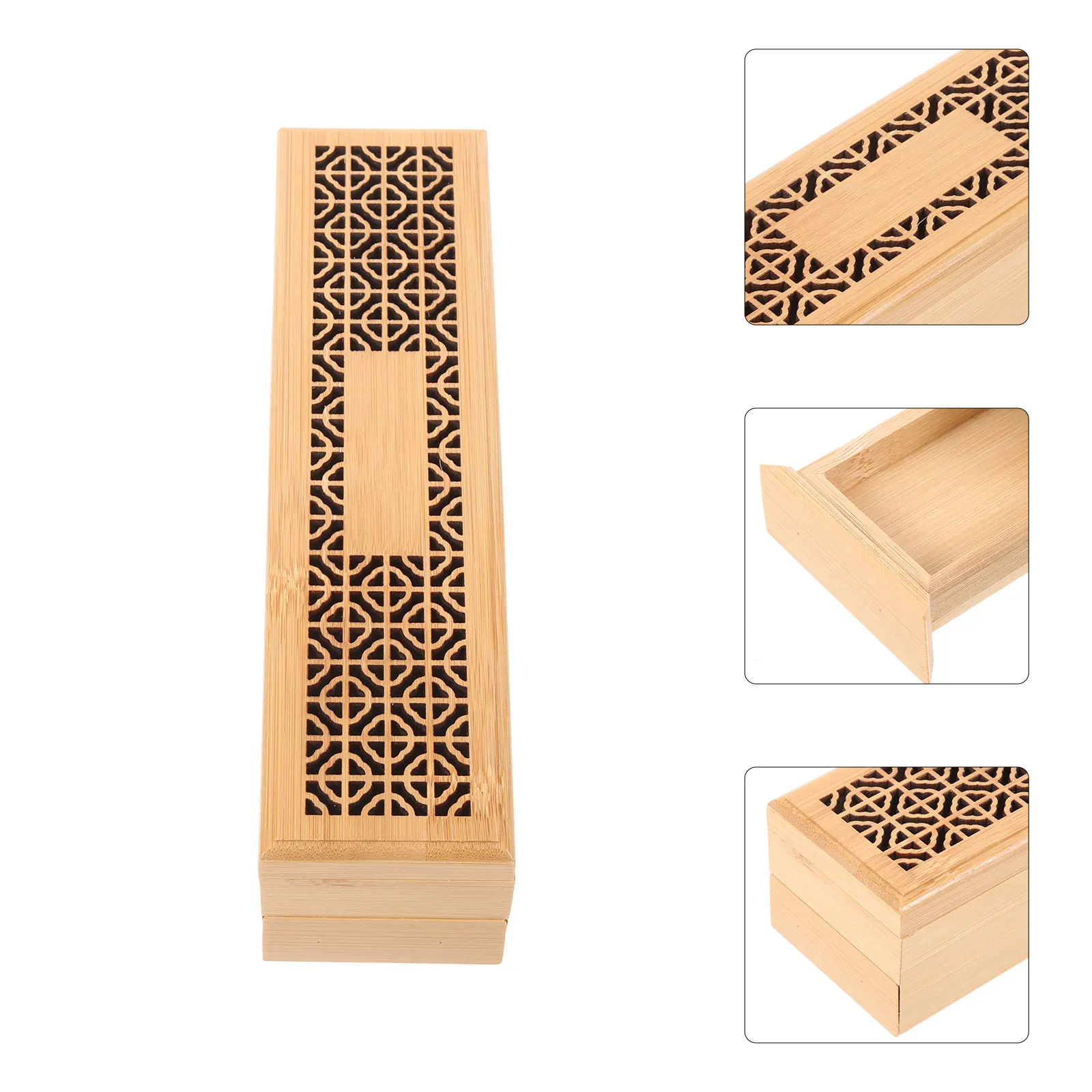 Bamboo Box Wooden Sacred Burning Container Sturdy Hollow Carving Design Double Layer Storage Spice Holder for Home
Bamboo Box Wooden Sacred Burning Container Sturdy Hollow Carving Design Double Layer Storage Spice Holder for Home
