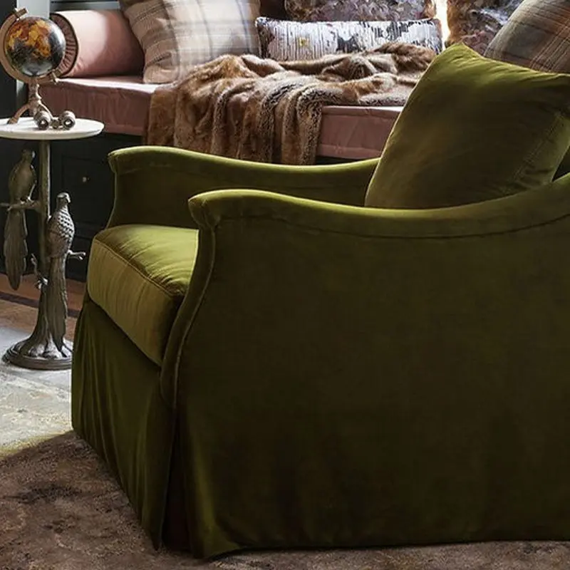 French retro velvet fabric sofa American light luxury small apartment high-back sofa chair
French retro velvet fabric sofa American light luxury small apartment high-back sofa chair