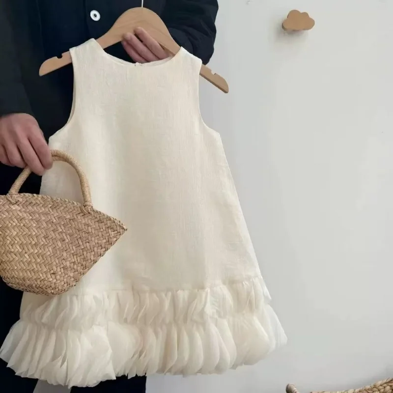 Girls Sleeveless Dress Summer New Korean Fashion Solid Color Mesh Flower Bud Princess Jumper Skirt 90-140CM
Girls Sleeveless Dress Summer New Korean Fashion Solid Color Mesh Flower Bud Princess Jumper Skirt 90-140CM