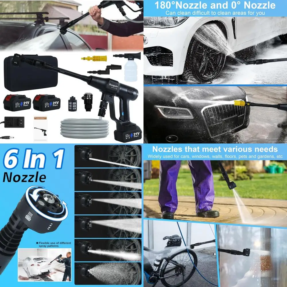 Электрическая мойка высокого давления 1450 PSI с двумя аккумуляторами и насадкой 6-в-1 для чистки автомобилей и сада
Электрическая мойка высокого давления 1450 PSI с двумя аккумуляторами и насадкой 6-в-1 для чистки автомобилей и сада
