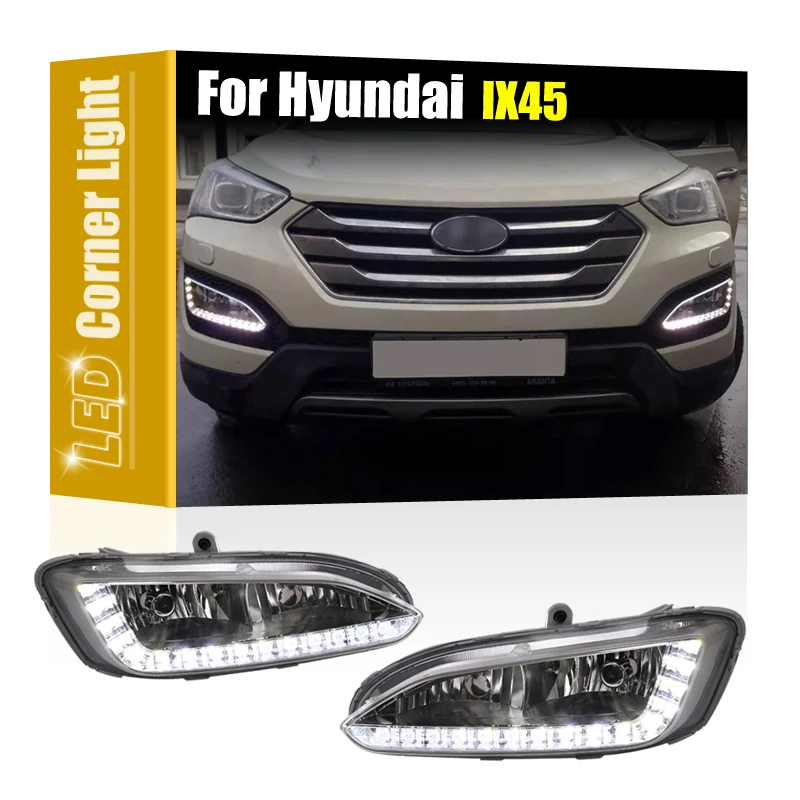 2Pcs Front LED Corner Fog Lamp Assembly Function As White DRL Daytime Running Light For Hyundai Santa Fe IX45 2013 2014 2015
2Pcs Front LED Corner Fog Lamp Assembly Function As White DRL Daytime Running Light For Hyundai Santa Fe IX45 2013 2014 2015