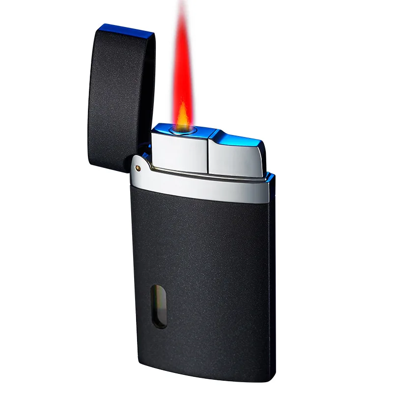 Windproof Red Flame Lighter Inflatable Mini Thin Turbo Butane Gas Cigar Lighter Portable Igniter Creative Cigarette Accessories
Windproof Red Flame Lighter Inflatable Mini Thin Turbo Butane Gas Cigar Lighter Portable Igniter Creative Cigarette Accessories