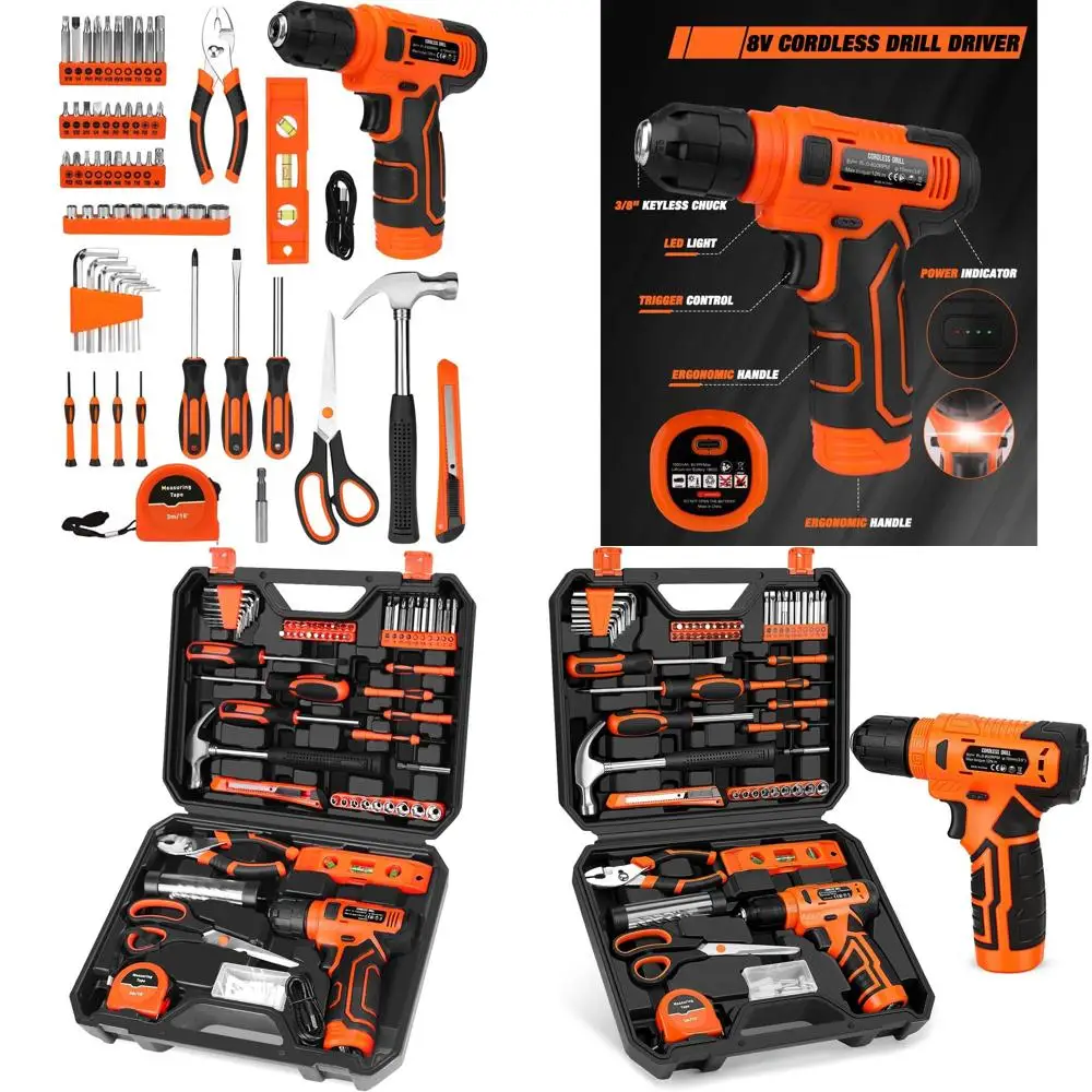 Набор беспроводной дрели 8В с 139 инструментами для домашнего ремонта, DIY и проектов по улучшению дома в кейсе для хранения
Набор беспроводной дрели 8В с 139 инструментами для домашнего ремонта, DIY и проектов по улучшению дома в кейсе для хранения