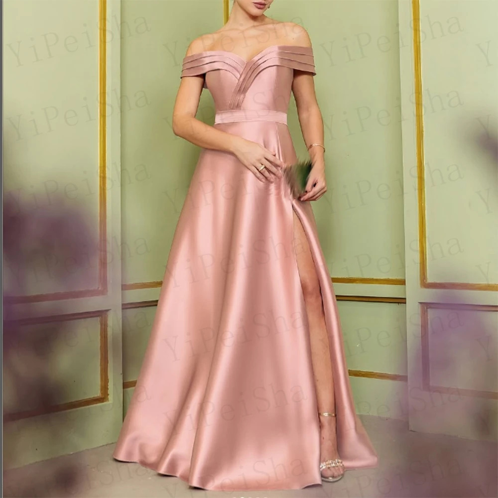 Customized A-Line Prom Dresses Floor-Length Off The Shoulder Sleeveless Evening Gown Fashion Side-Split Pleat Draped Party Gown
Customized A-Line Prom Dresses Floor-Length Off The Shoulder Sleeveless Evening Gown Fashion Side-Split Pleat Draped Party Gown