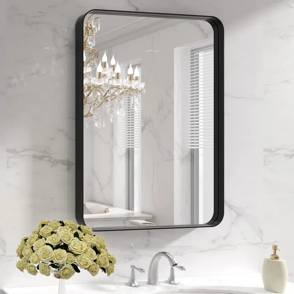 Black Metal ed Bathroom Mirror or Wall, 22X30 Inch Rounded RecMirror, Matte Black Bathroom Vanity Mirror armhouse, Anti-Rust
Black Metal ed Bathroom Mirror or Wall, 22X30 Inch Rounded RecMirror, Matte Black Bathroom Vanity Mirror armhouse, Anti-Rust
