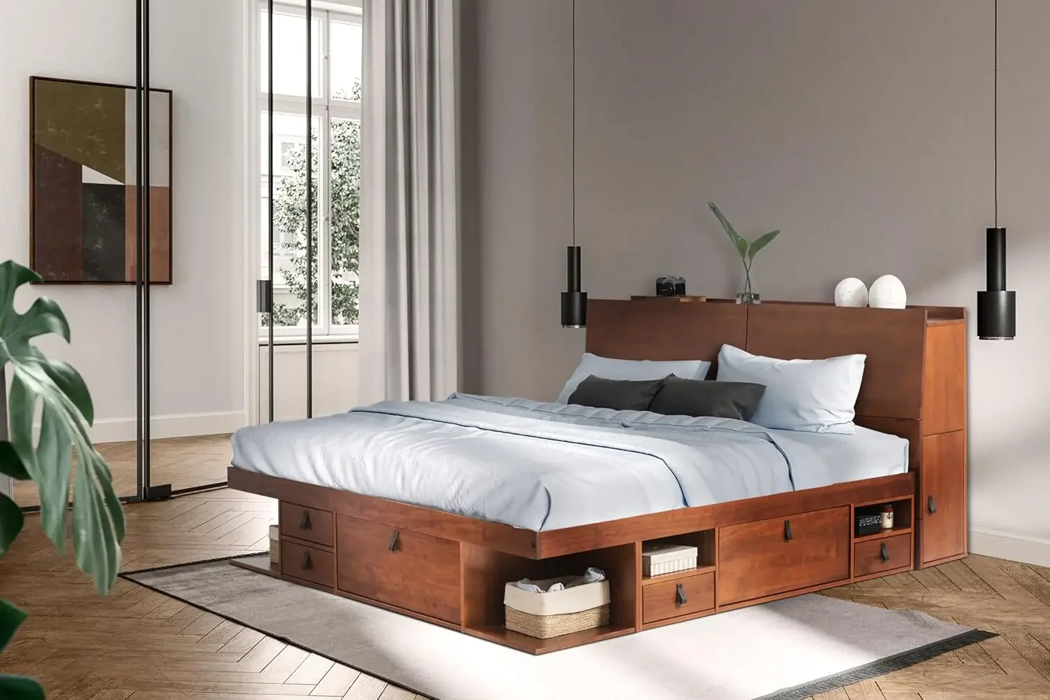 memomad Bali Headboard Storage Bookcase Style with 4 Doors Compartments (King Size, Caramel Brown Wood)
memomad Bali Headboard Storage Bookcase Style with 4 Doors Compartments (King Size, Caramel Brown Wood)