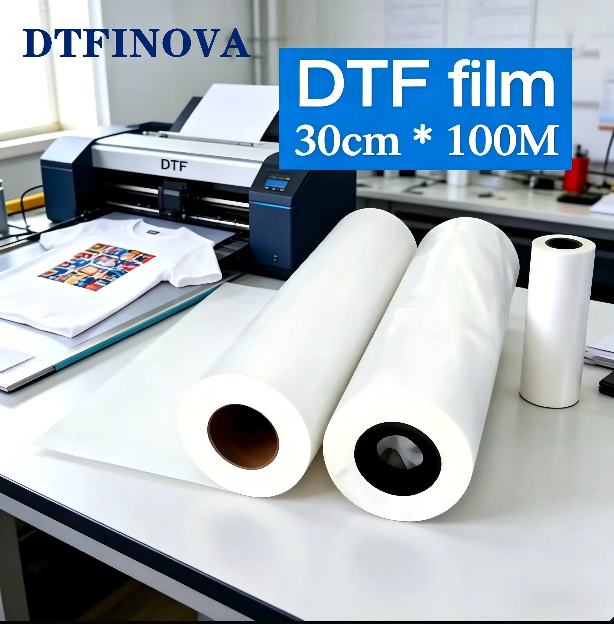 30CM*100M Roll DTF Pet film Double side DTF Film printing direct transfer film 75U thickness Epson XP600 i3200 DTF Printer
30CM*100M Roll DTF Pet film Double side DTF Film printing direct transfer film 75U thickness Epson XP600 i3200 DTF Printer