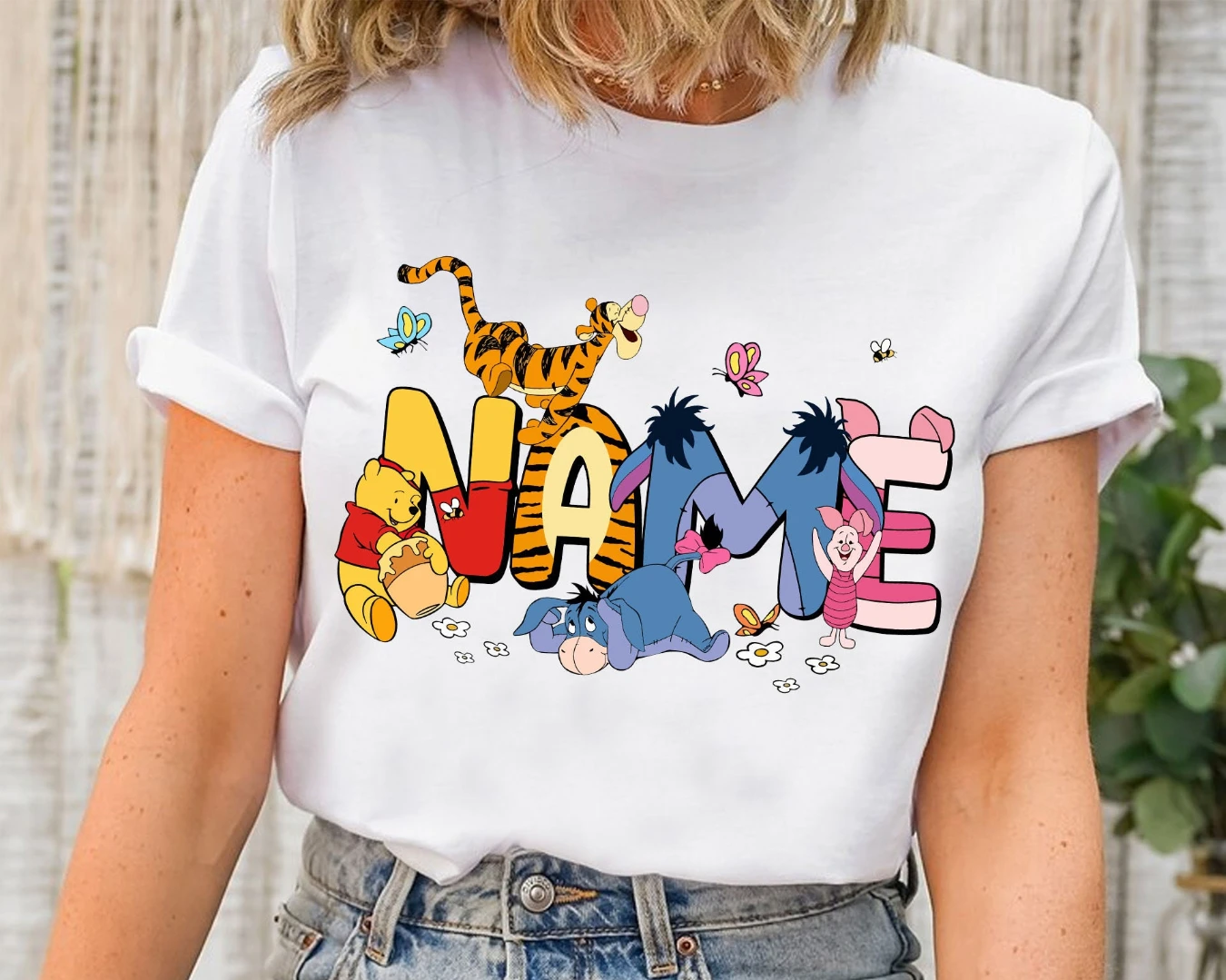 Рубашка Винни-Пух на заказ, персонализированная футболка Disney Pooh Tigger Eeyore Piglet, детская рубашка с именем, индивидуальный мальчик
Рубашка Винни-Пух на заказ, персонализированная футболка Disney Pooh Tigger Eeyore Piglet, детская рубашка с именем, индивидуальный мальчик