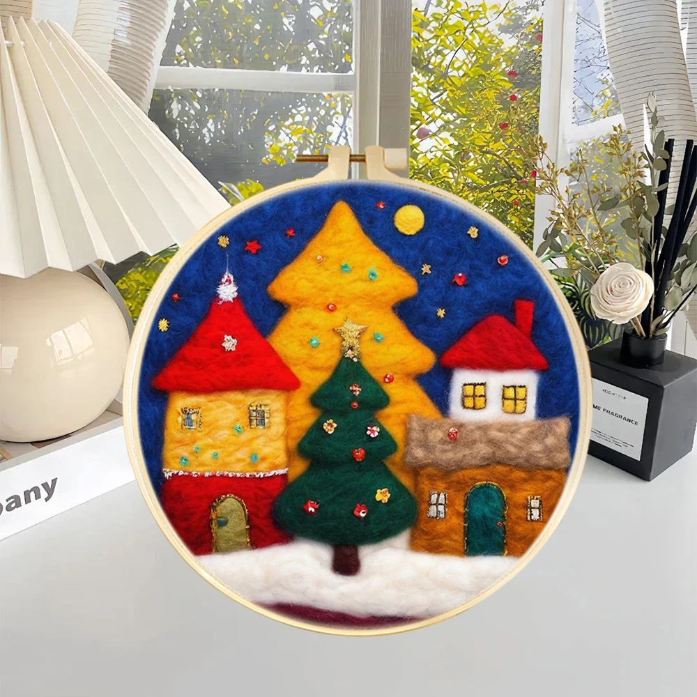 DIY Wool Felting Painting Kit With Frame Handicraft Needle Wool Painting Winter House Scenery For Home Decors Art Craft Gift
DIY Wool Felting Painting Kit With Frame Handicraft Needle Wool Painting Winter House Scenery For Home Decors Art Craft Gift