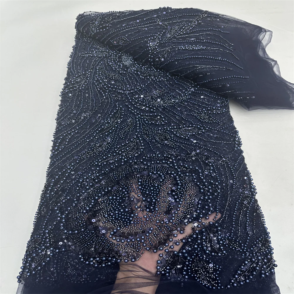 New African Tulle Laces Fabrics 2025 Embroidery Lace With Heavy Beaded Sequins Lace Nigerian French Lace Fabric For Bridal Dress
New African Tulle Laces Fabrics 2025 Embroidery Lace With Heavy Beaded Sequins Lace Nigerian French Lace Fabric For Bridal Dress
