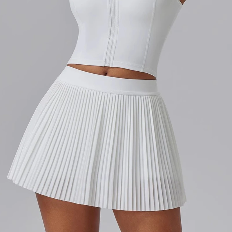 Women's fitness pants skirt, 2025 new accordion pleated design fake two-piece anti light leakage
Women's fitness pants skirt, 2025 new accordion pleated design fake two-piece anti light leakage