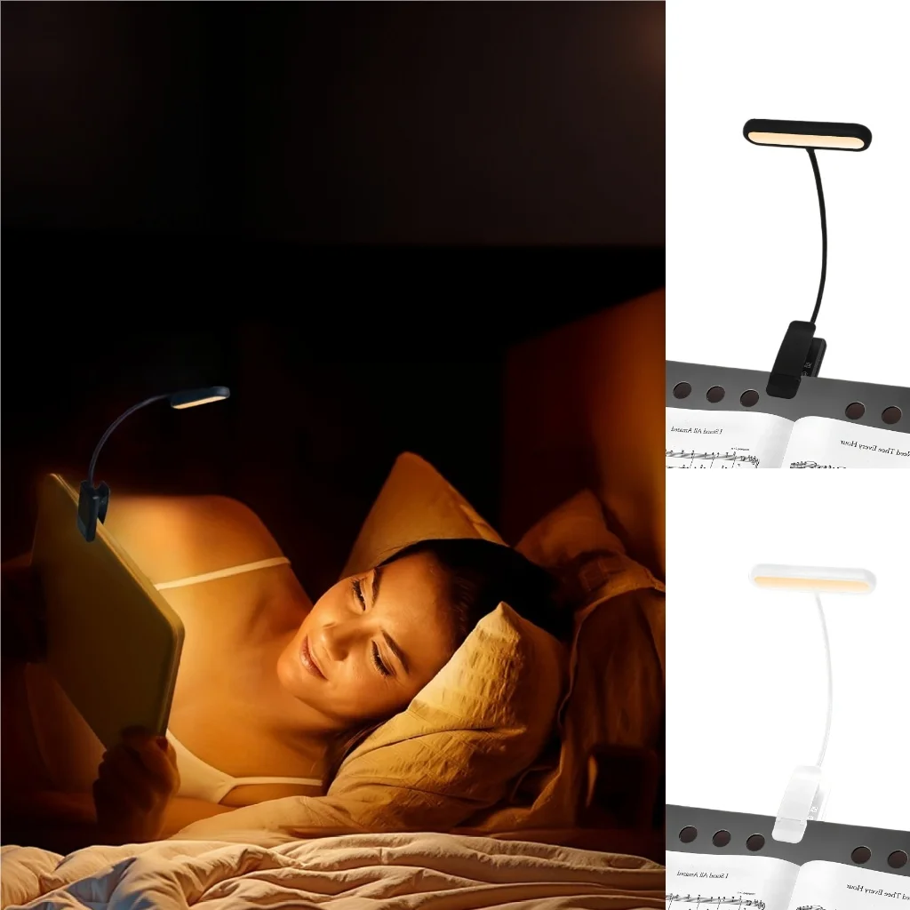 Rechargeable Book Light, 3 Color LED Reading Lamp with Adjustable Brightness & Flexible Neck, Clip-On Bed Light for Kids/Adults
Rechargeable Book Light, 3 Color LED Reading Lamp with Adjustable Brightness & Flexible Neck, Clip-On Bed Light for Kids/Adults