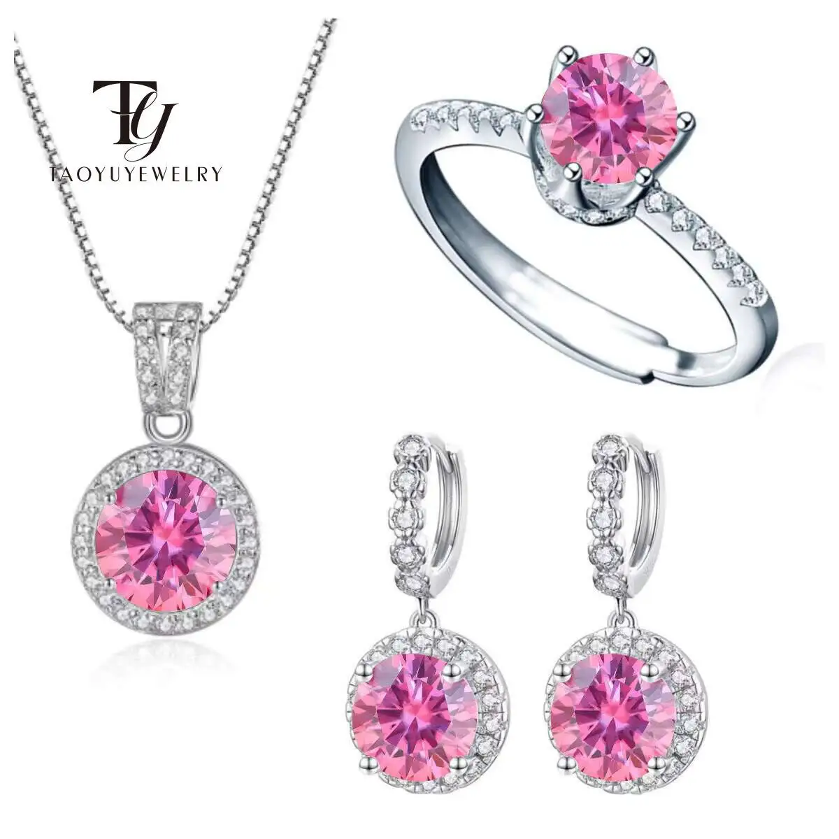 4CT D Color Moissanite Jewelry 925 Sterling Silver Necklace Ring Earring Set Women Fine Jewelry Gift For Performe Wedding Party
4CT D Color Moissanite Jewelry 925 Sterling Silver Necklace Ring Earring Set Women Fine Jewelry Gift For Performe Wedding Party