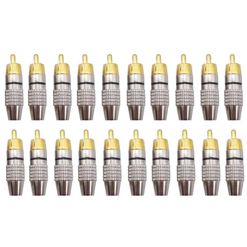 20pcs Adapter Connectors Gold Plated Soldering Audio Video Male Plug for Audio Speakers/Amplifiers 42 * 11mm Repair Pro
20pcs Adapter Connectors Gold Plated Soldering Audio Video Male Plug for Audio Speakers/Amplifiers 42 * 11mm Repair Pro