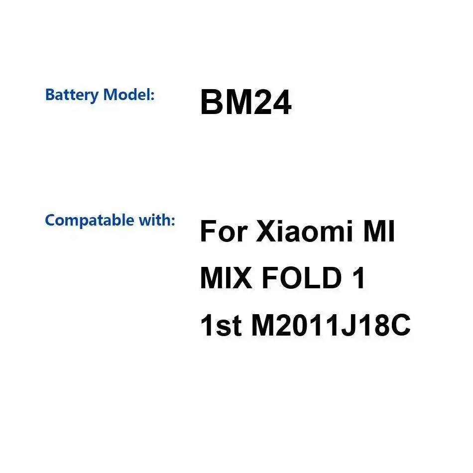 2460Mah Premium Replacement Mobile Phone Battery BM24 For Xiaomi MI Mix Fold 1 1St M2011J18C High-Efficiency
2460Mah Premium Replacement Mobile Phone Battery BM24 For Xiaomi MI Mix Fold 1 1St M2011J18C High-Efficiency