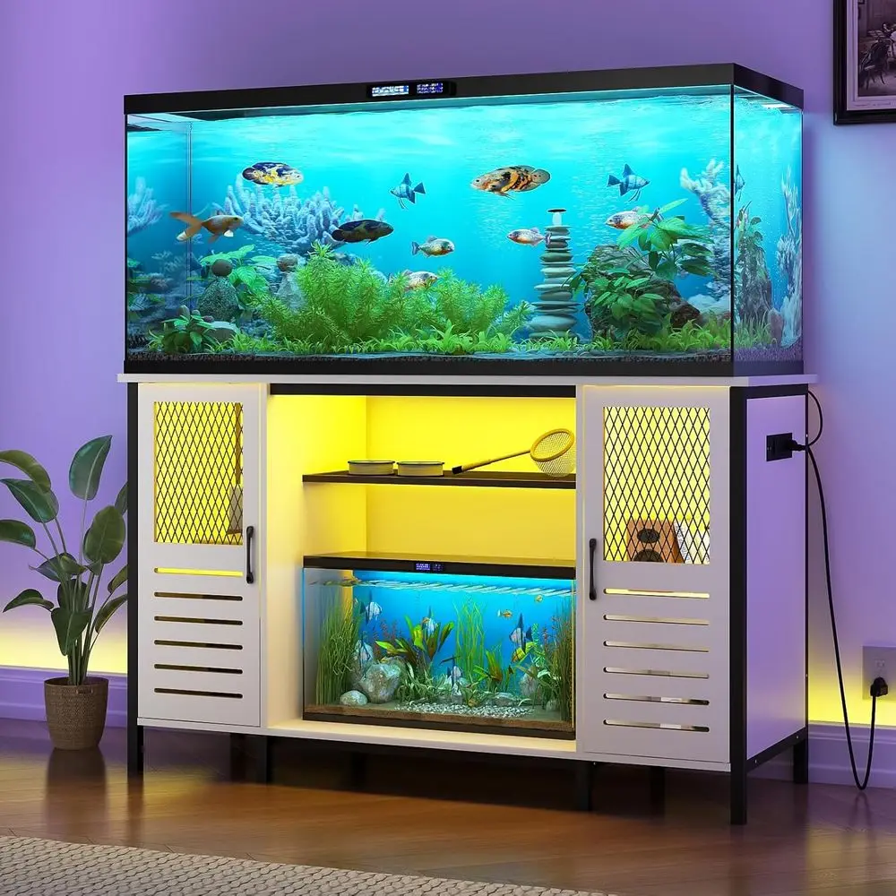 ish Tank Stand with Power Outlet, LED Light, 1250lbs acity, Heavy Duty Metal 55-75 Gallon Aquarium Stand with Cabinet, Terrarium
ish Tank Stand with Power Outlet, LED Light, 1250lbs acity, Heavy Duty Metal 55-75 Gallon Aquarium Stand with Cabinet, Terrarium
