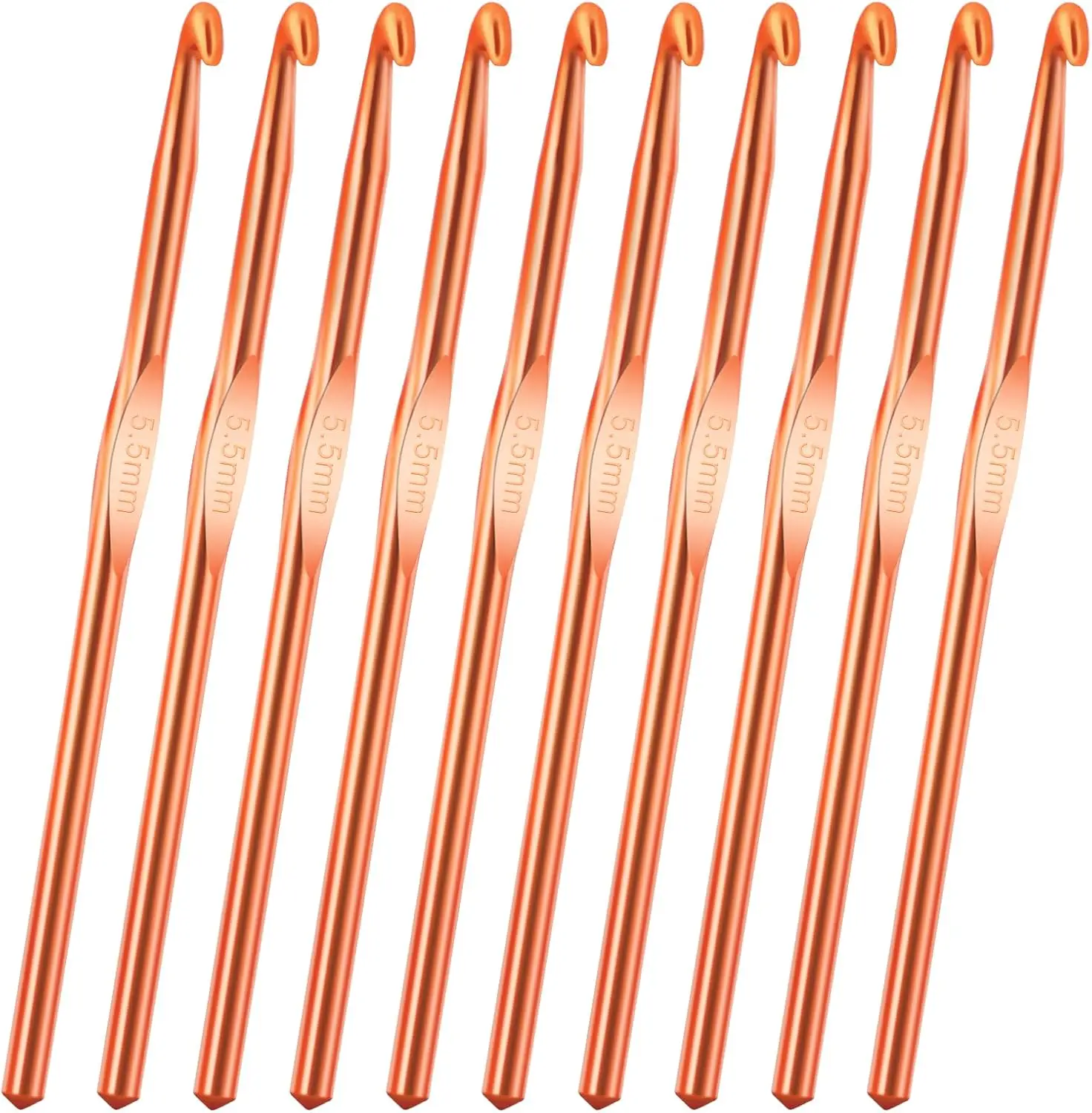 10Pcs 5.5mm Aluminum Crochet Hooks with Ergonomic Grip for Knitting Scarf Blanket DIY Craft
10Pcs 5.5mm Aluminum Crochet Hooks with Ergonomic Grip for Knitting Scarf Blanket DIY Craft