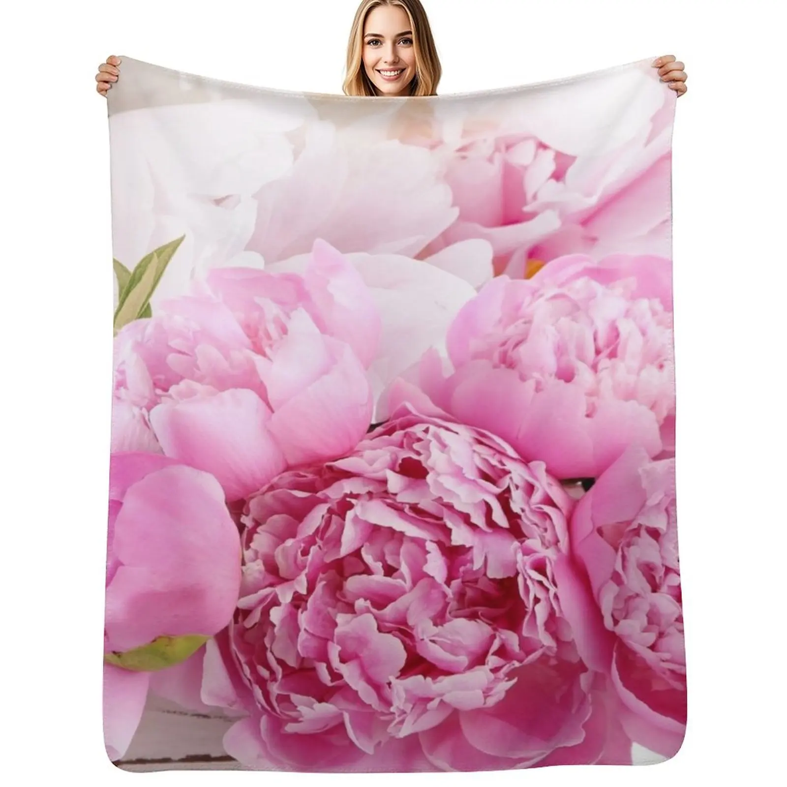 Shabby Chic Peonies Blossoms Leaves Pink Home Decor Throw Blanket Soft Warm Blanket Gift for Grandparents
Shabby Chic Peonies Blossoms Leaves Pink Home Decor Throw Blanket Soft Warm Blanket Gift for Grandparents