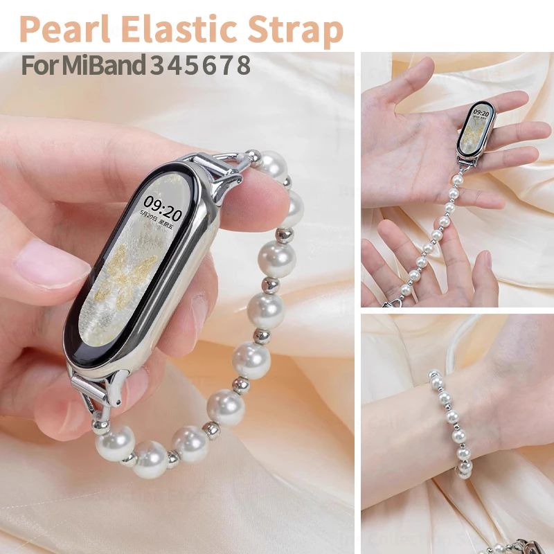 White Pearl Bead Strap for Xiaomi Mi Band 8 7 Women Elastic Bracelet for MiBand 6 5 4 3 SmartWatch Wristband Jewelry Accessories
White Pearl Bead Strap for Xiaomi Mi Band 8 7 Women Elastic Bracelet for MiBand 6 5 4 3 SmartWatch Wristband Jewelry Accessories