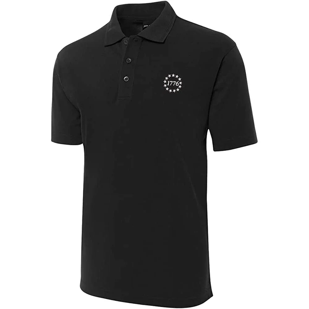 US Stars 1776 Embroidered Short Sleeve Polo Shirts Classic Embroidery Men's Polo Shirt
US Stars 1776 Embroidered Short Sleeve Polo Shirts Classic Embroidery Men's Polo Shirt