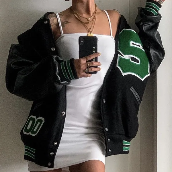 Faion Retro Oversized Bomber Jaet Women Streetwear V-Ne Button up Long Sve Regular Fit Coat Autumn Seasonal Wear
Faion Retro Oversized Bomber Jaet Women Streetwear V-Ne Button up Long Sve Regular Fit Coat Autumn Seasonal Wear